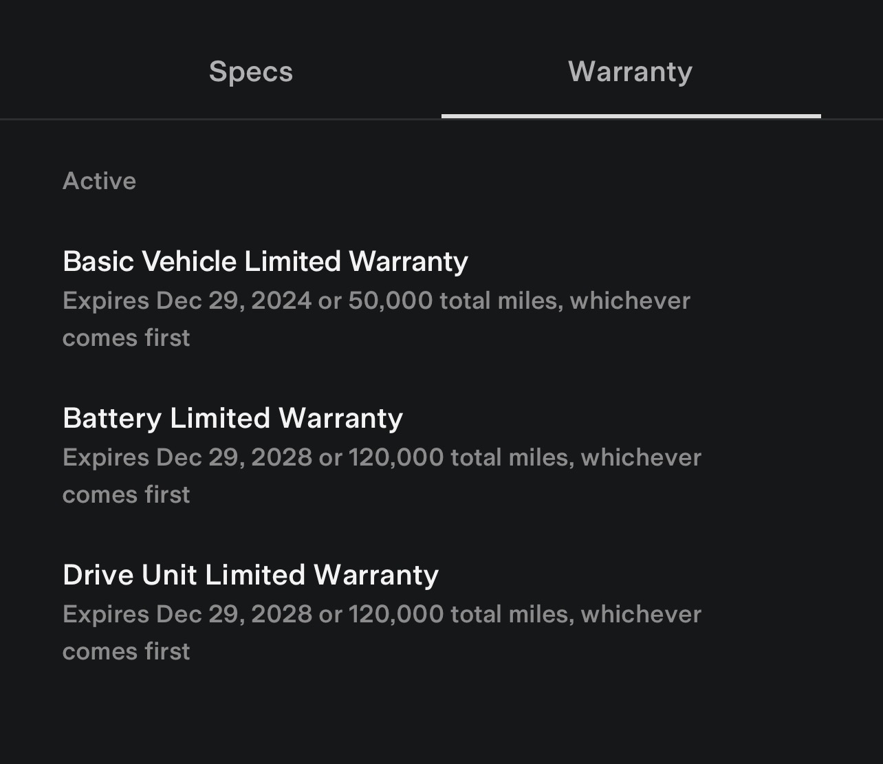 2021 tesla online model y warranty