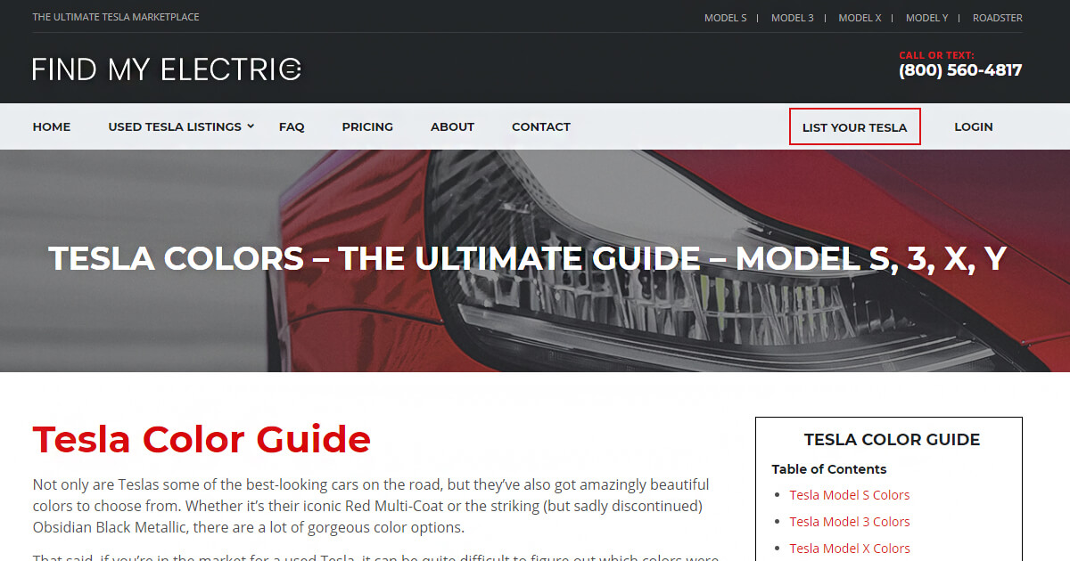 Tesla Colors – Model S, 3, X, Y – The Ultimate Guide