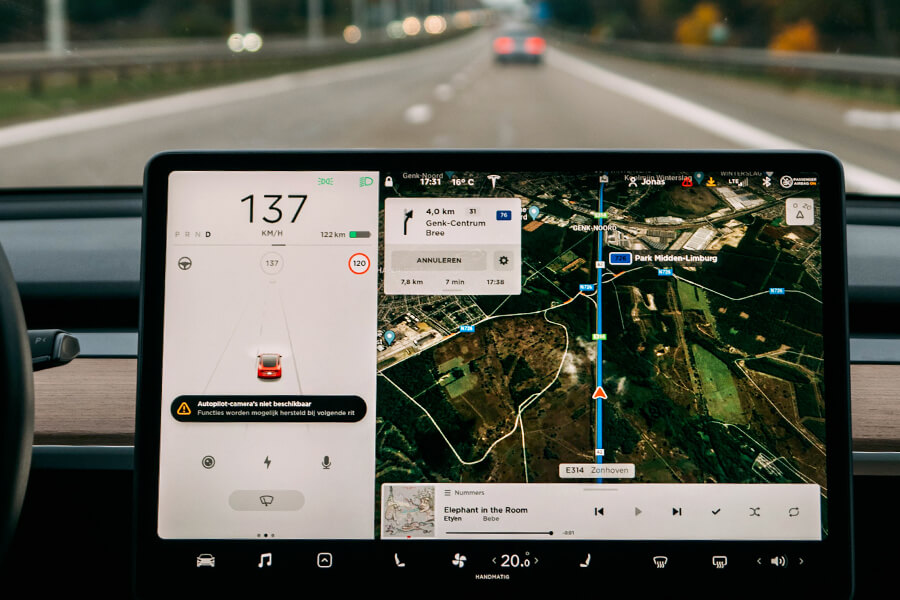 Tesla Autopilot Driving Road